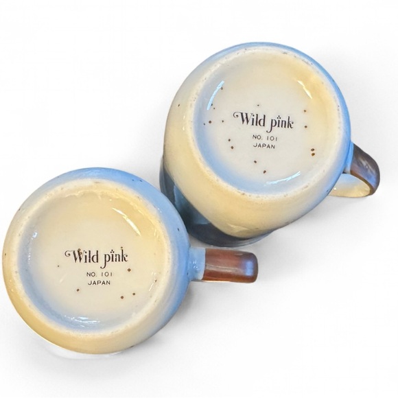 Vintage Set of Wild Pink No. 101 Japan Floral Mugs - Picture 8 of 11